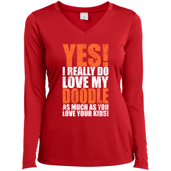 Really Love My Doodle - Ladies Long Sleeve V-Neck