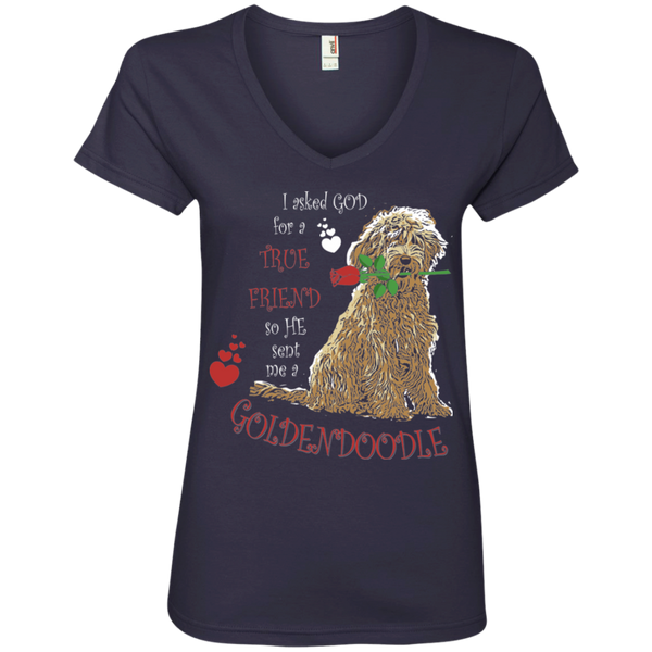 God Sent Me a Goldendoodle - Ladies' V-Neck