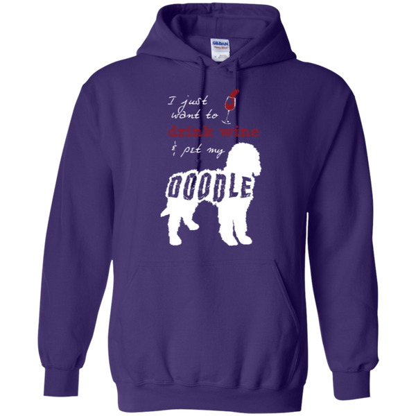 Drink Wine And Pet My Doodle - Gildan Hoodie