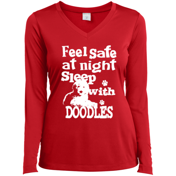 Feel Safe At Night - Ladies Long Sleeve V-Neck