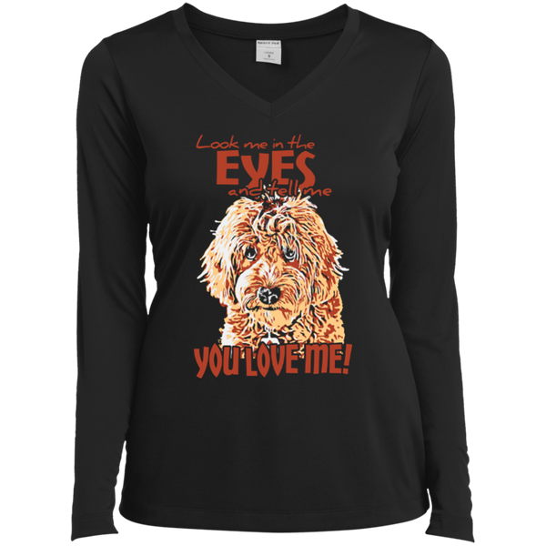 Look Me In The Eyes - Ladies Long Sleeve V-Neck