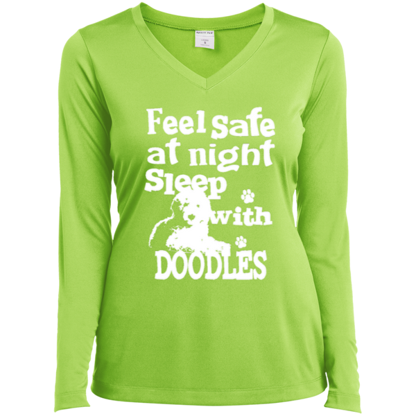 Feel Safe At Night - Ladies Long Sleeve V-Neck