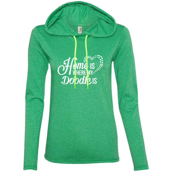 Home Is Where My Doodle Is - Ladies' LS T-Shirt Hoodie