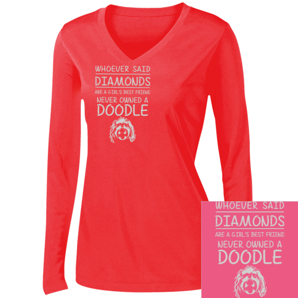 Doodle Best Friend - Ladies Long Sleeve V-Neck