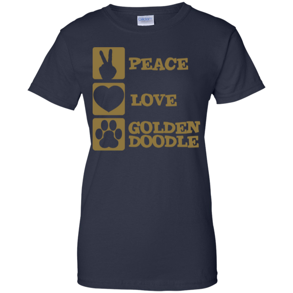 Peace Love Goldendoodle - Gildan Ladies T-Shirt