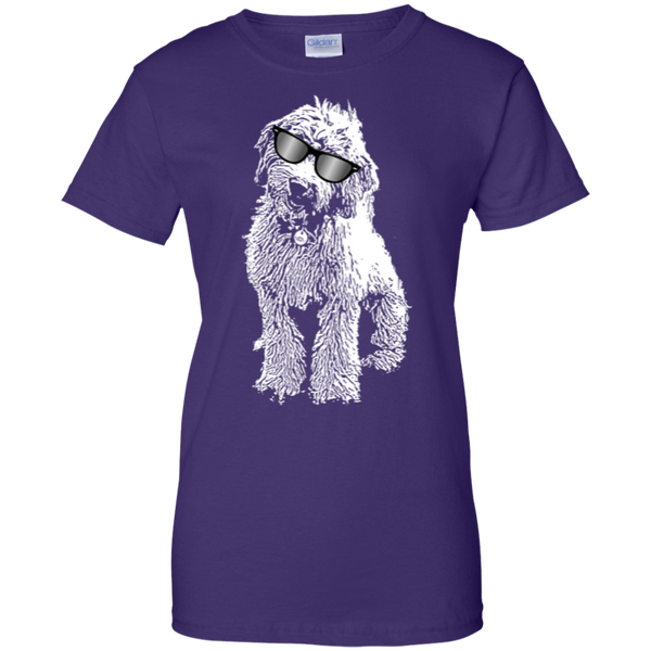 Doodle With Glasses - Ladies Gildan T-Shirt