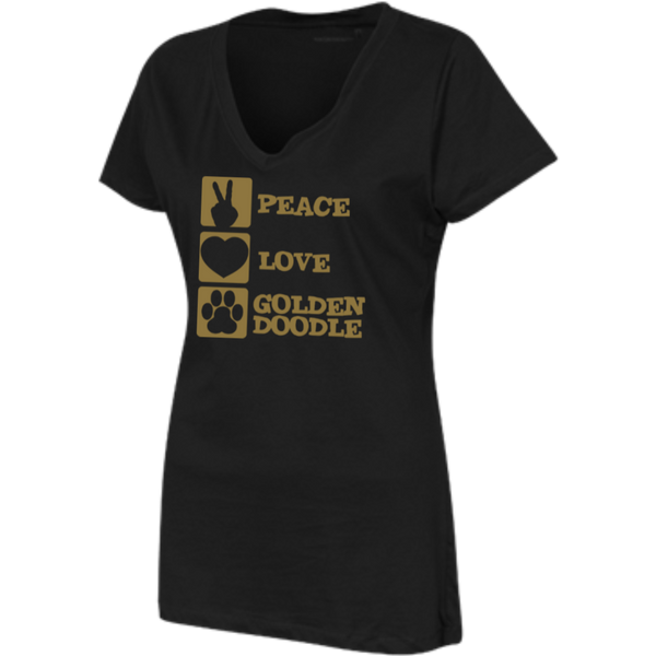 Peace Love Goldendoodle - Womens V-Neck