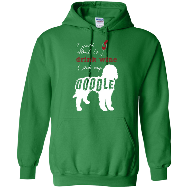 Drink Wine And Pet My Doodle - Gildan Hoodie