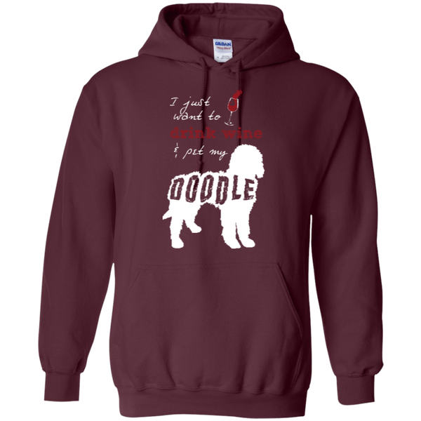 Drink Wine And Pet My Doodle - Gildan Hoodie