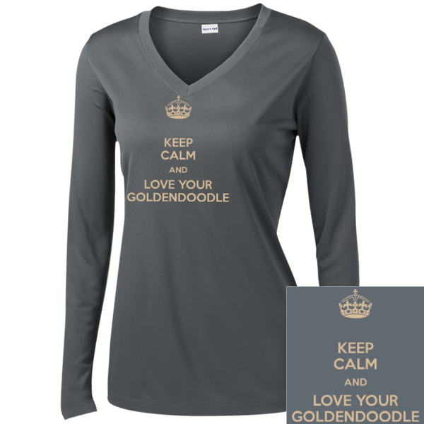 Keep Calm - Ladies Long Sleeve V-Neck