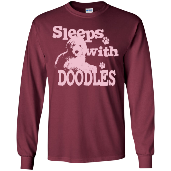 Sleeps With Doodles (Pink) - Gildan Long Sleeve T-Shirt