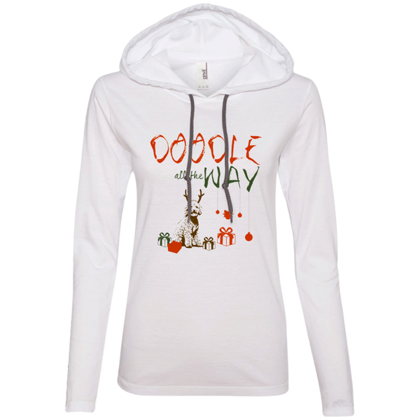 Doodle All The Way - Ladies' LS T-Shirt Hoodie