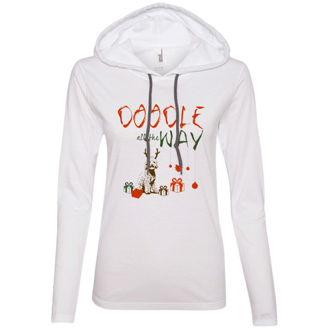 Doodle All The Way - Ladies' LS T-Shirt Hoodie