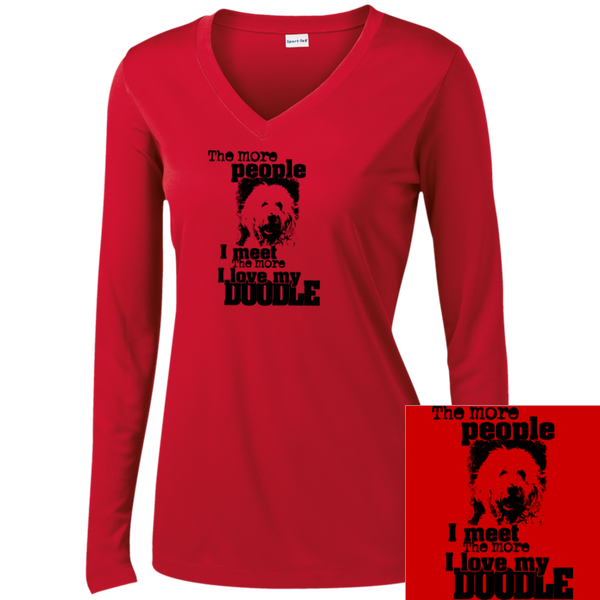 I Love My Doodle - Ladies Long Sleeve V-Neck