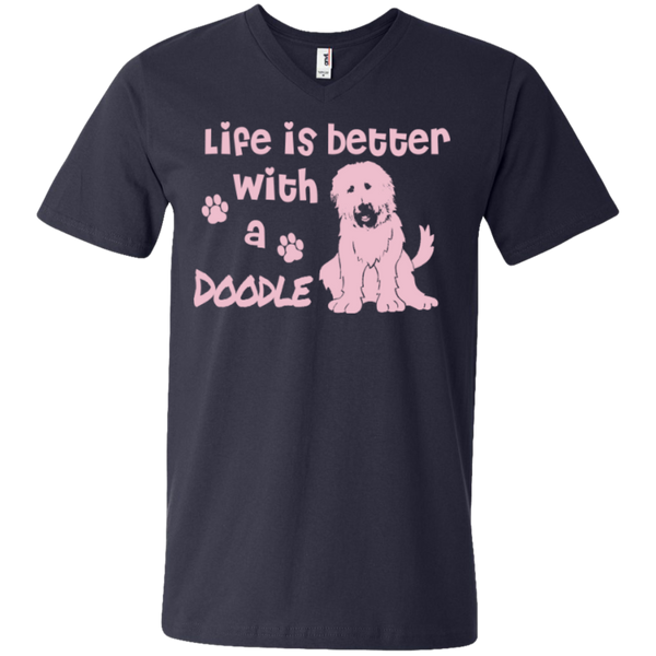 Life Is Better With A Doodle (Pink) - Men's V-Neck
