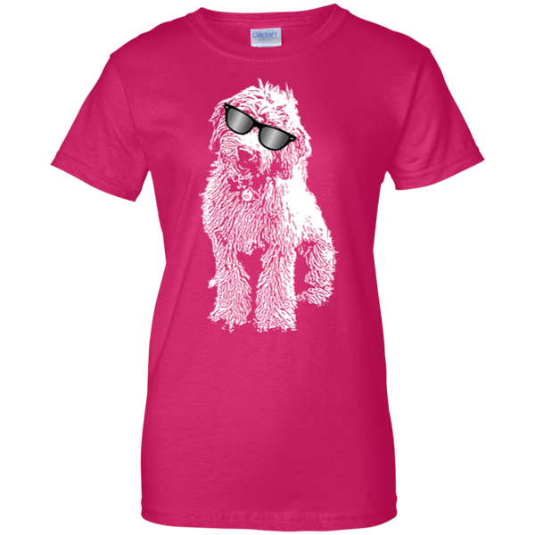 Doodle With Glasses - Ladies Gildan T-Shirt