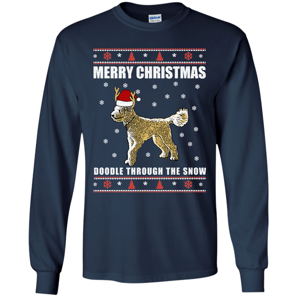 Doodle Through The Snow (Christmas Sweater) - Gildan LS T-Shirt