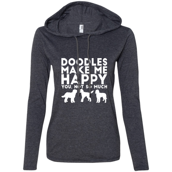 Doodles Make Me Happy - Ladies' LS T-Shirt Hoodie