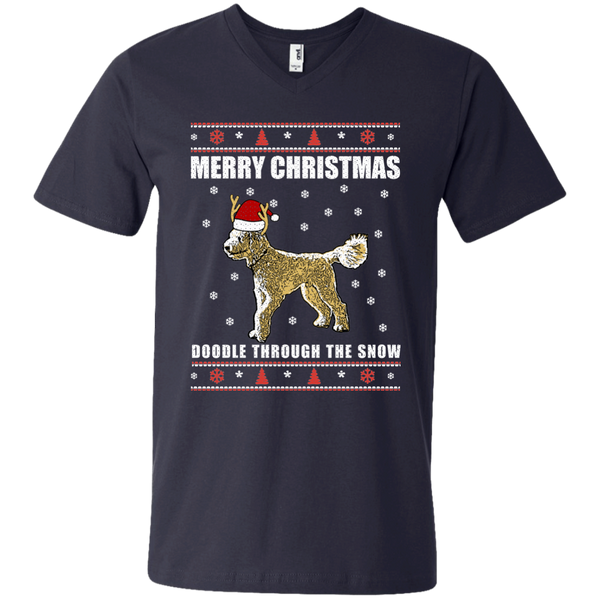 Doodle Through The Snow (Christmas Sweater) - Men's V-Neck T-Shirt
