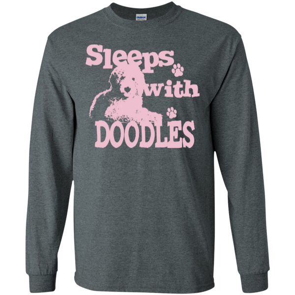 Sleeps With Doodles (Pink) - Gildan Long Sleeve T-Shirt