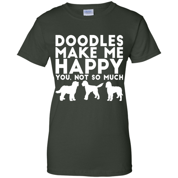 Doodles Make Me Happy - Gildan Ladies' T-Shirt