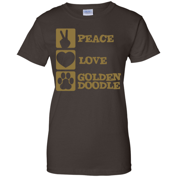 Peace Love Goldendoodle - Gildan Ladies T-Shirt