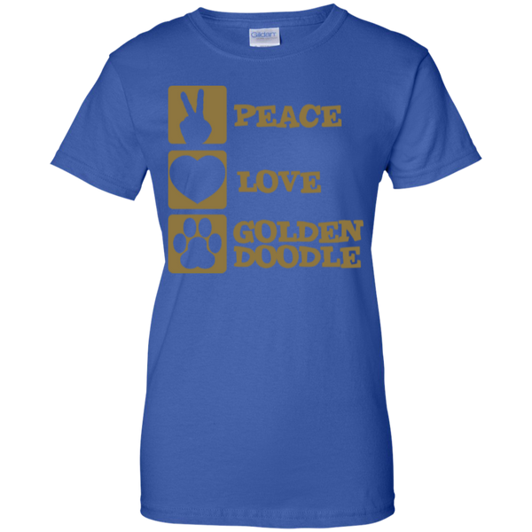 Peace Love Goldendoodle - Gildan Ladies T-Shirt