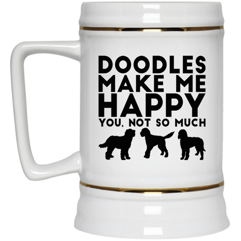 Doodles Make Me Happy Beer Stein 22oz.