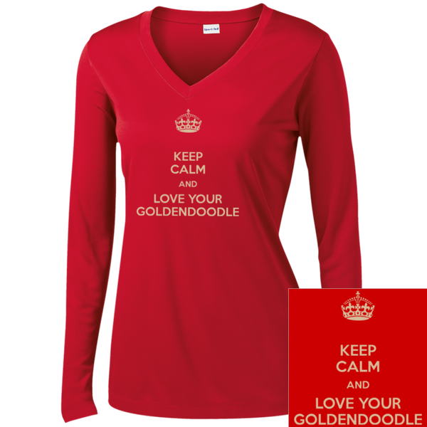 Keep Calm - Ladies Long Sleeve V-Neck