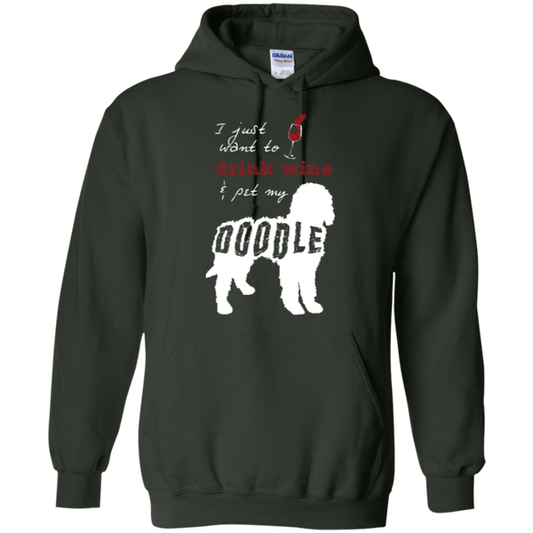 Drink Wine And Pet My Doodle - Gildan Hoodie