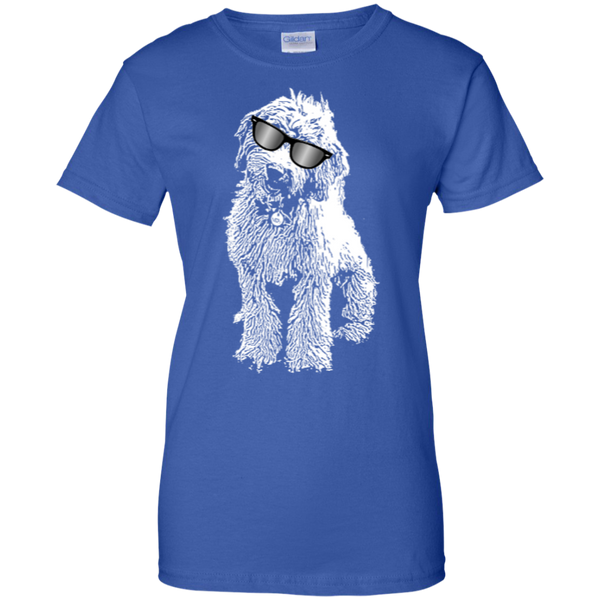 Doodle With Glasses - Ladies Gildan T-Shirt