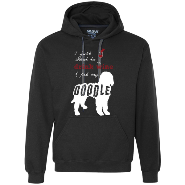 Drink Wine And Pet My Doodle - Gildan Heavyweight Fleece Sweatshirt