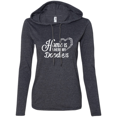 Home Is Where My Doodle Is - Ladies' LS T-Shirt Hoodie