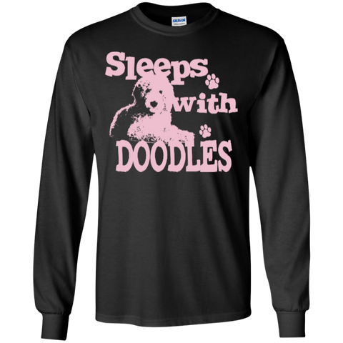 Sleeps With Doodles (Pink) - Gildan Long Sleeve T-Shirt