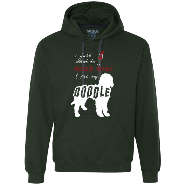 Drink Wine And Pet My Doodle - Gildan Heavyweight Fleece Sweatshirt
