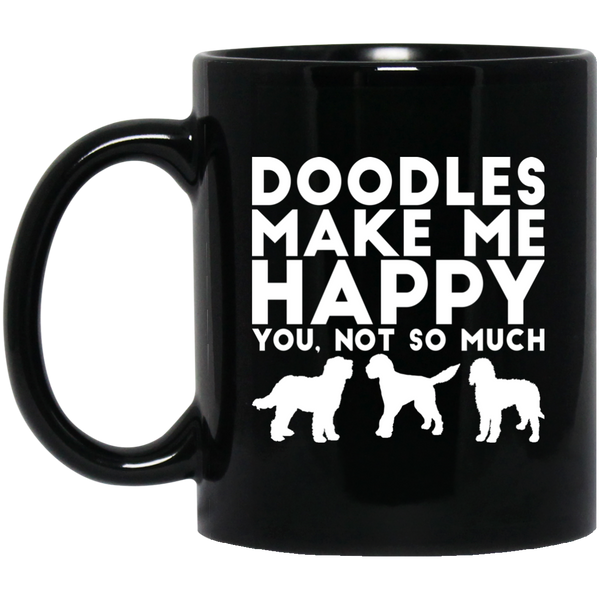 Doodles Make Me Happy Mug (11 oz. Black)