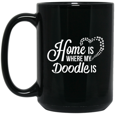 Home Is Where My Doodle Is Mug (15 oz. Black)