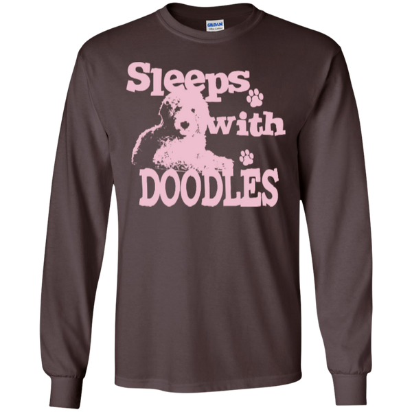 Sleeps With Doodles (Pink) - Gildan Long Sleeve T-Shirt