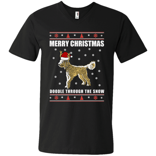 Doodle Through The Snow (Christmas Sweater) - Men's V-Neck T-Shirt