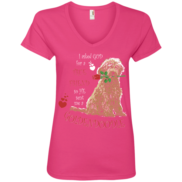 God Sent Me a Goldendoodle - Ladies' V-Neck