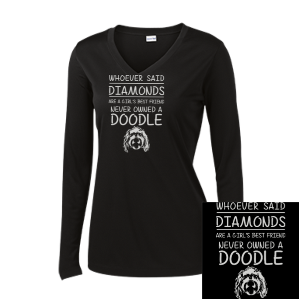 Doodle Best Friend - Ladies Long Sleeve V-Neck