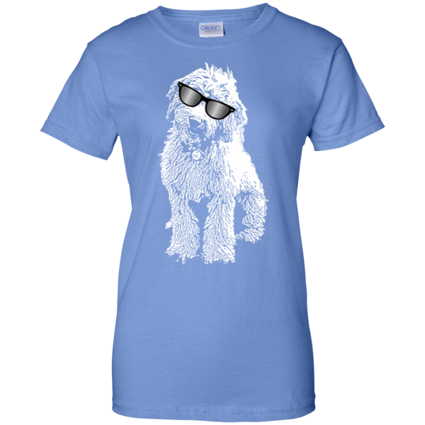 Doodle With Glasses - Ladies Gildan T-Shirt