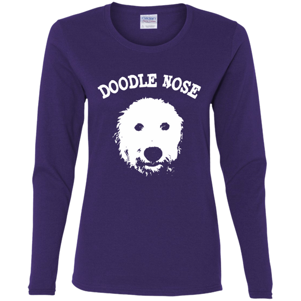 Doodle Nose - Gildan Ladies' LS T-Shirt