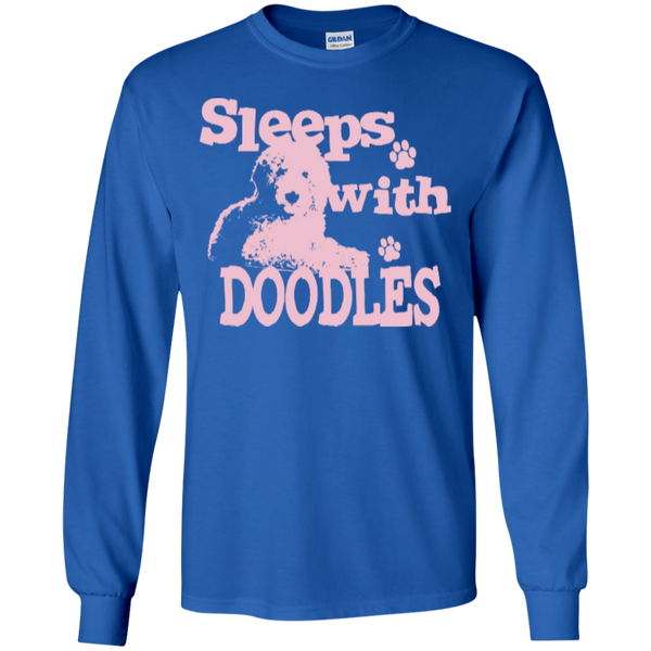 Sleeps With Doodles (Pink) - Gildan Long Sleeve T-Shirt