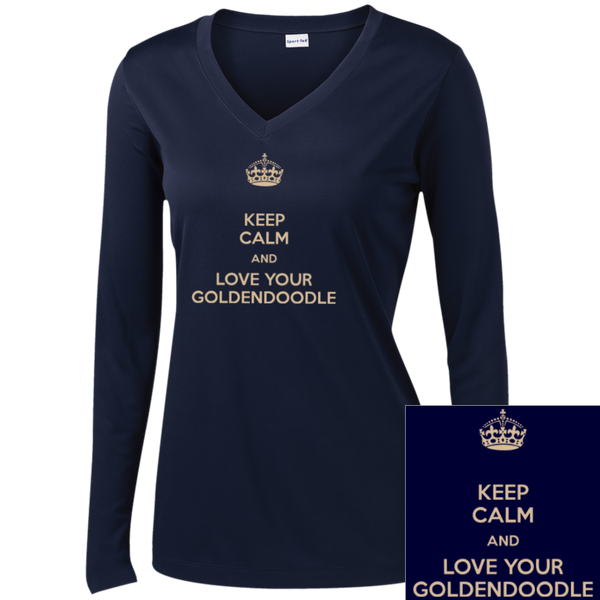 Keep Calm - Ladies Long Sleeve V-Neck