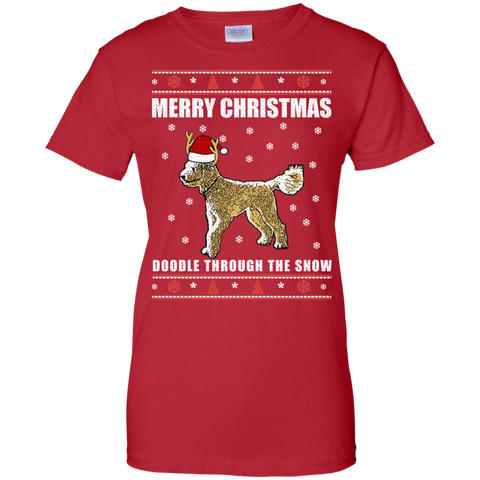 Doodle Through The Snow (Christmas Sweater) - Gildan Ladies' T-Shirt