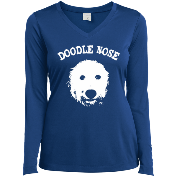 Doodle Nose - Ladies Long Sleeve V-Neck