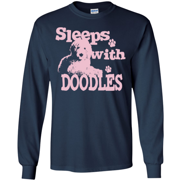 Sleeps With Doodles (Pink) - Gildan Long Sleeve T-Shirt
