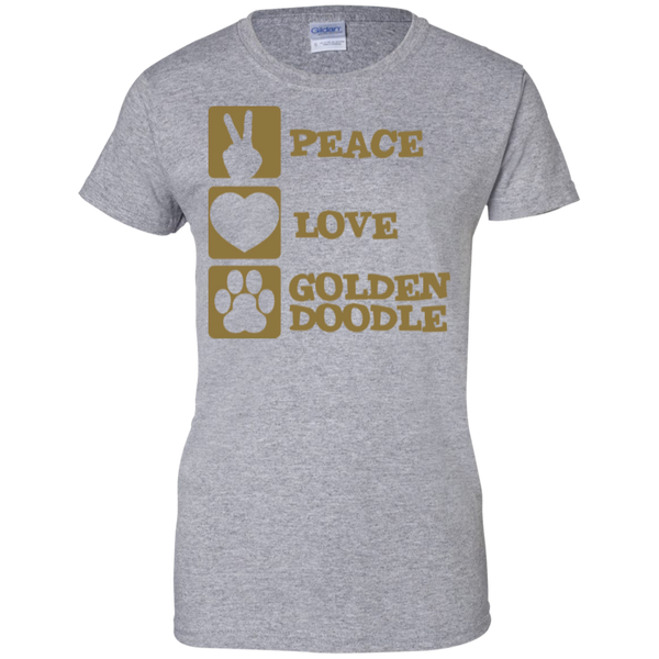 Peace Love Goldendoodle - Gildan Ladies T-Shirt