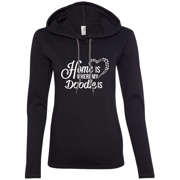 Home Is Where My Doodle Is - Ladies' LS T-Shirt Hoodie